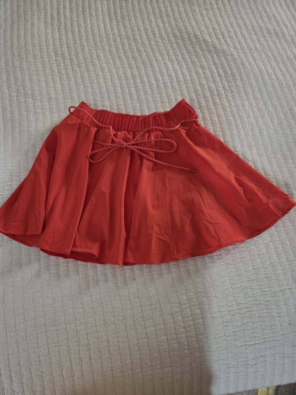 aerie Orange Mini Skirt with Waist Tie